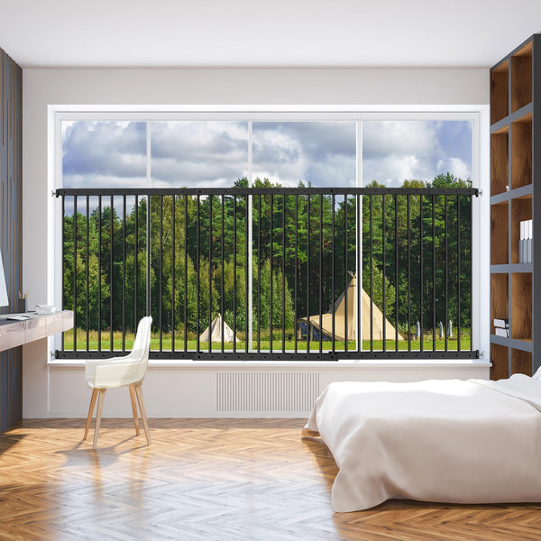 SHYUJAJIE window safety guard in black, durable steel for reliable protection.
