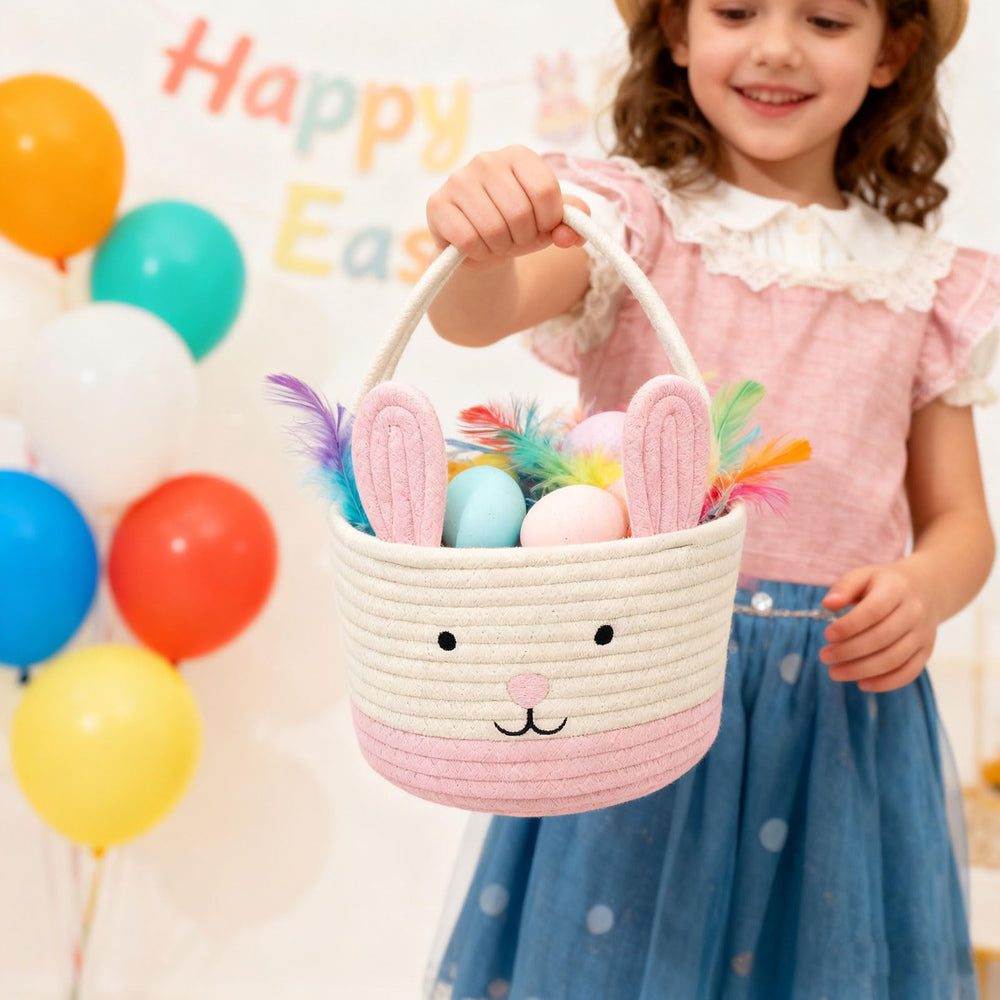 SIAHFNW Spacious Easter basket holds eggs and goodies for a joyful hunt.