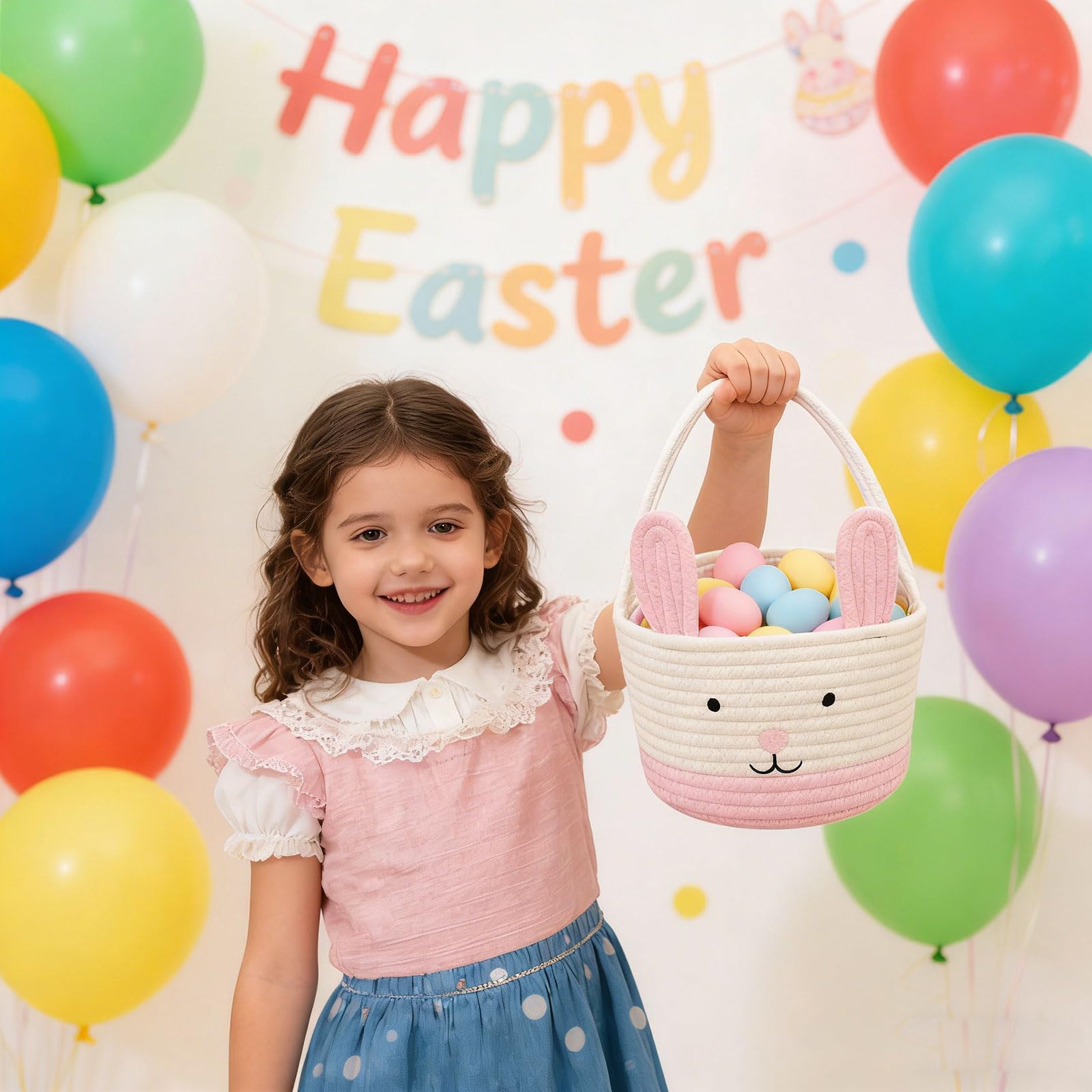 SIAHFNW Versatile Easter basket doubles as a picnic tote or storage.