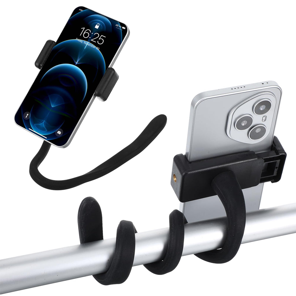 Sibba stroller phone holder with wrap-around sturdiness securing the device on a frame.