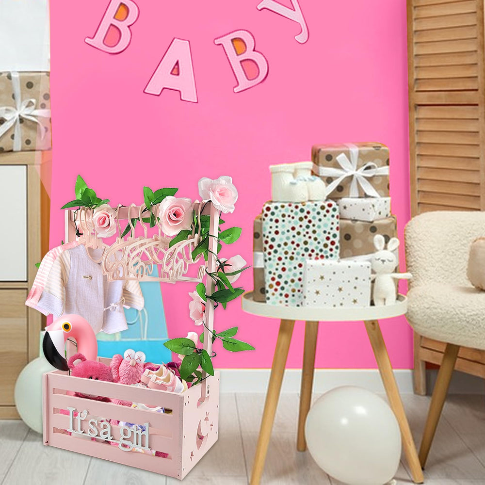 Sibosen baby gift box with letters and garland sparks creativity.