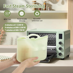 Flat-base upright design stabilizes the bag during use.
