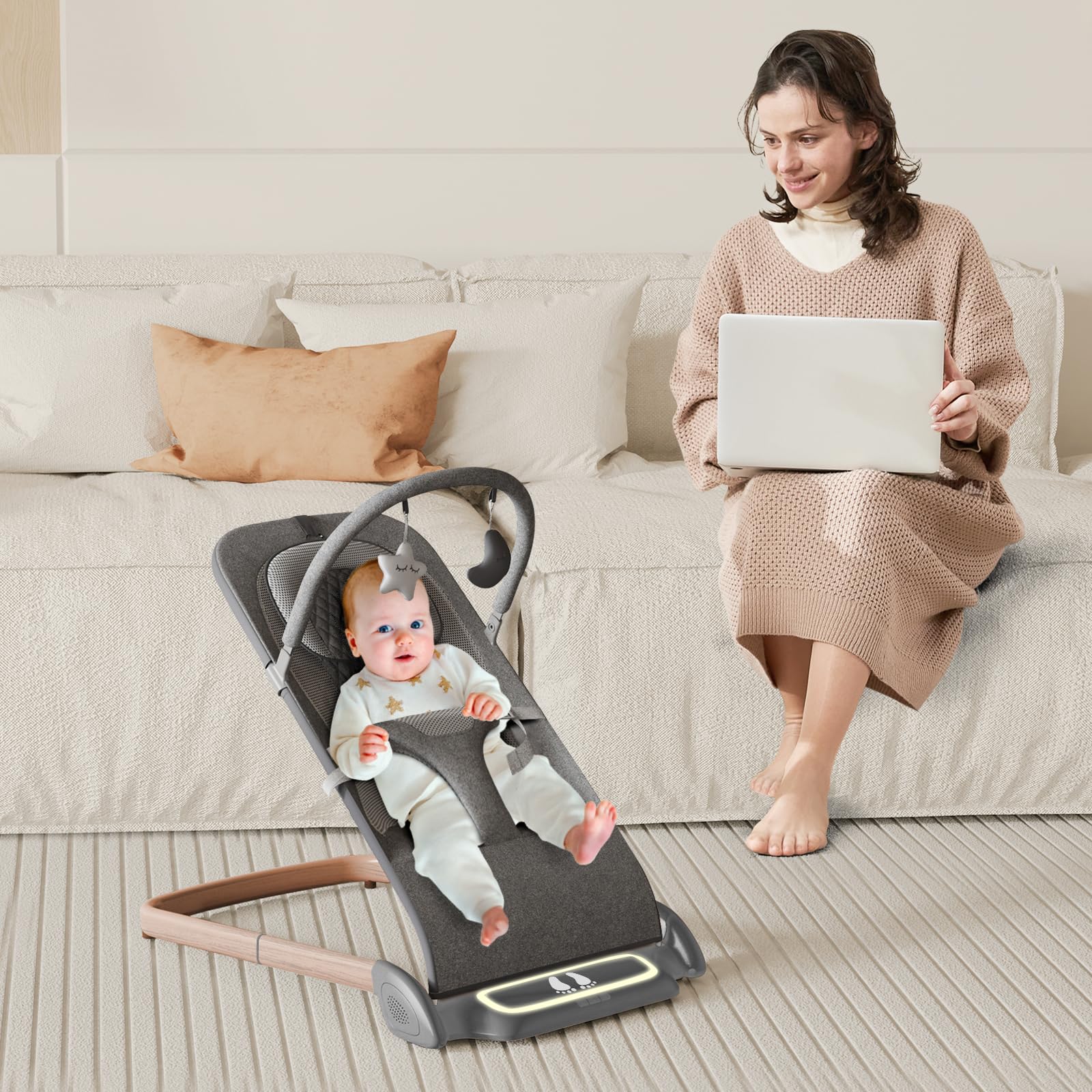 SYCYH compact, travel-friendly bouncer ideal for small spaces