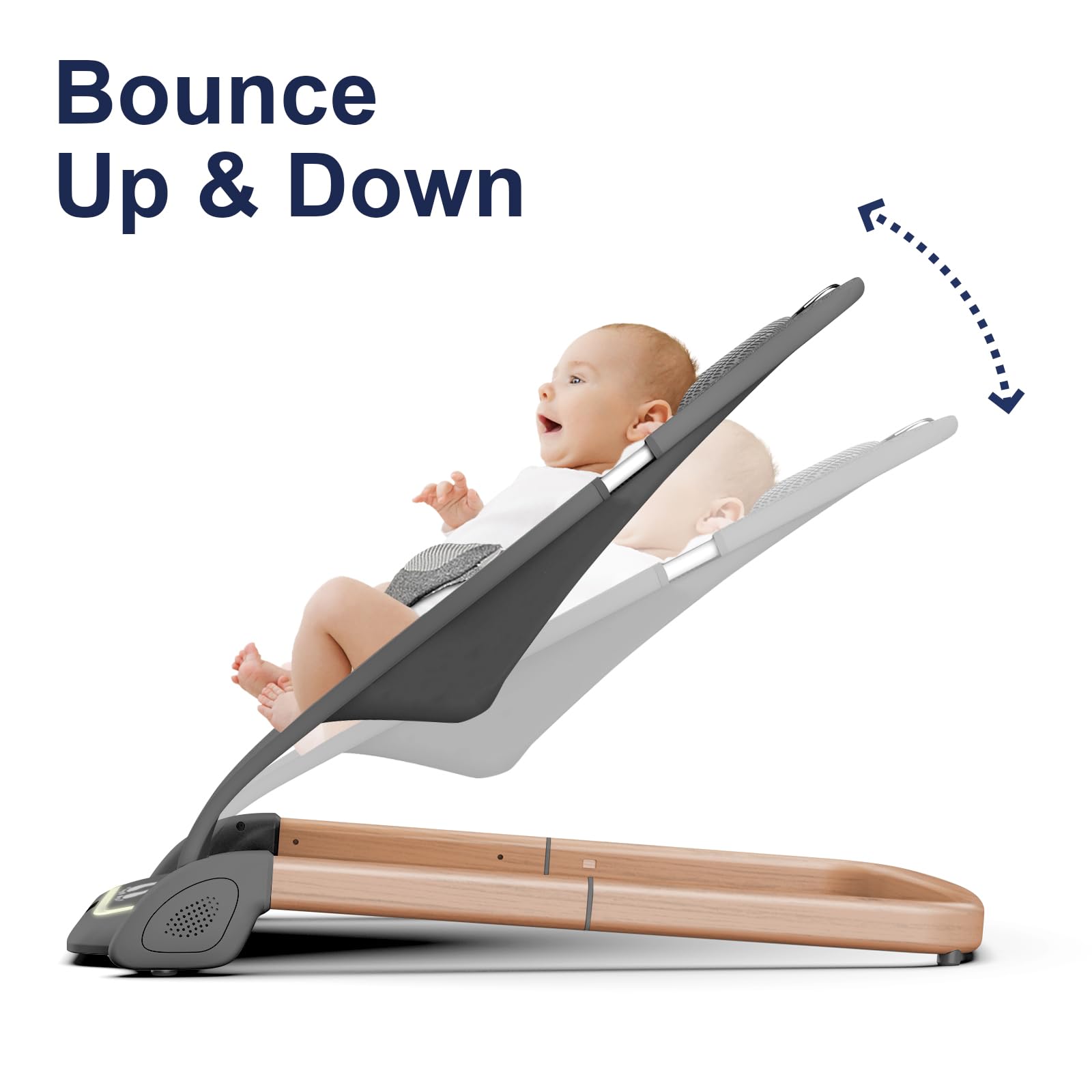 SYCYH gentle bounce action simulates rocking to calm a fussy baby