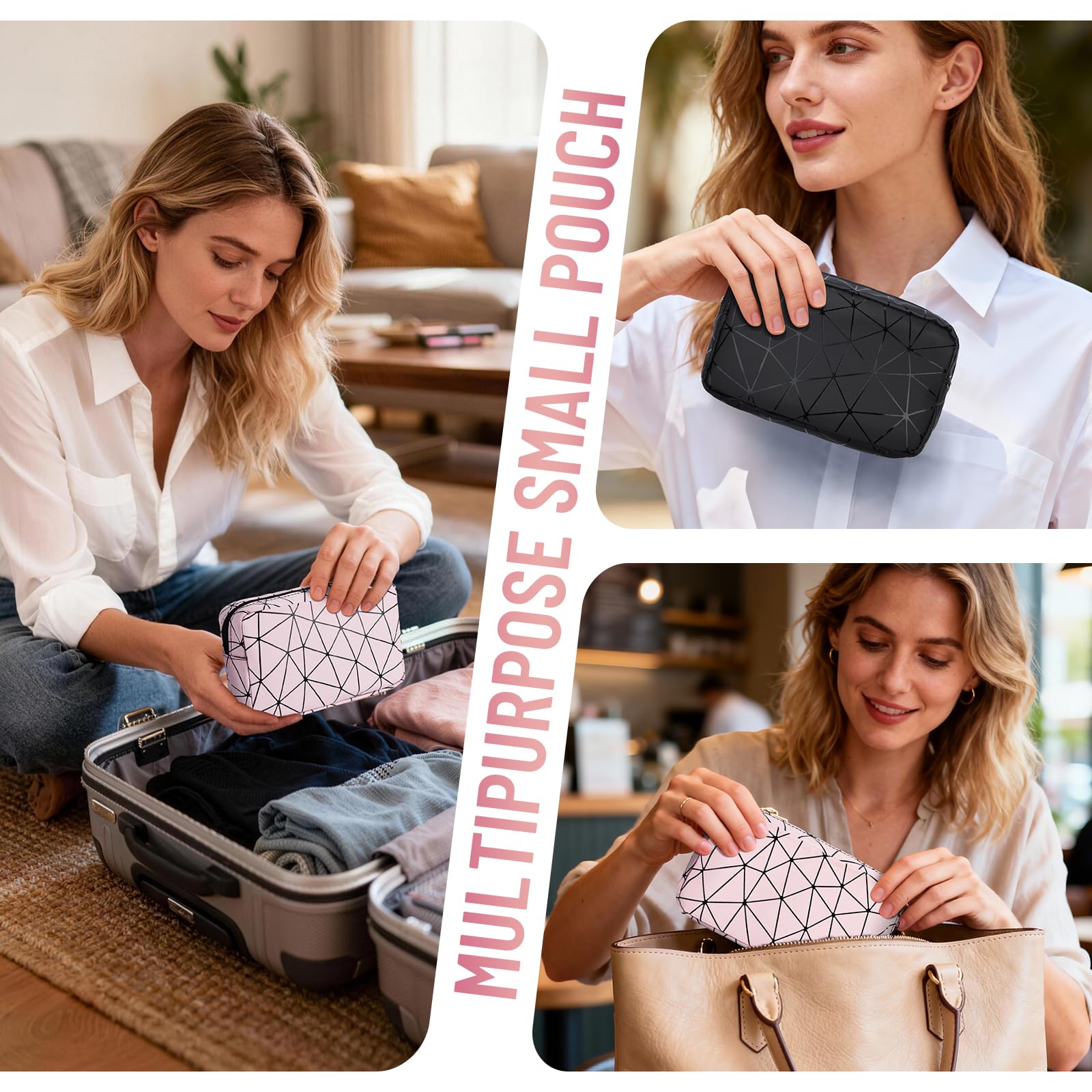 SIDESUGAR compact portable pouch fits in handbags for daily use