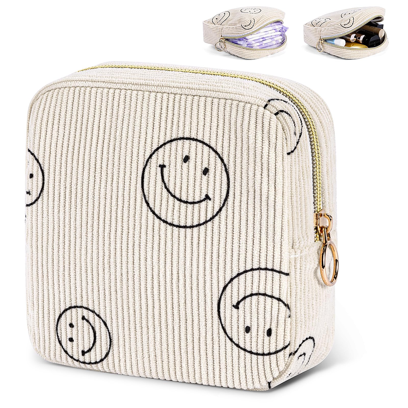 SIDESUGAR period bag corduroy beige, soft texture for discreet daily use.
