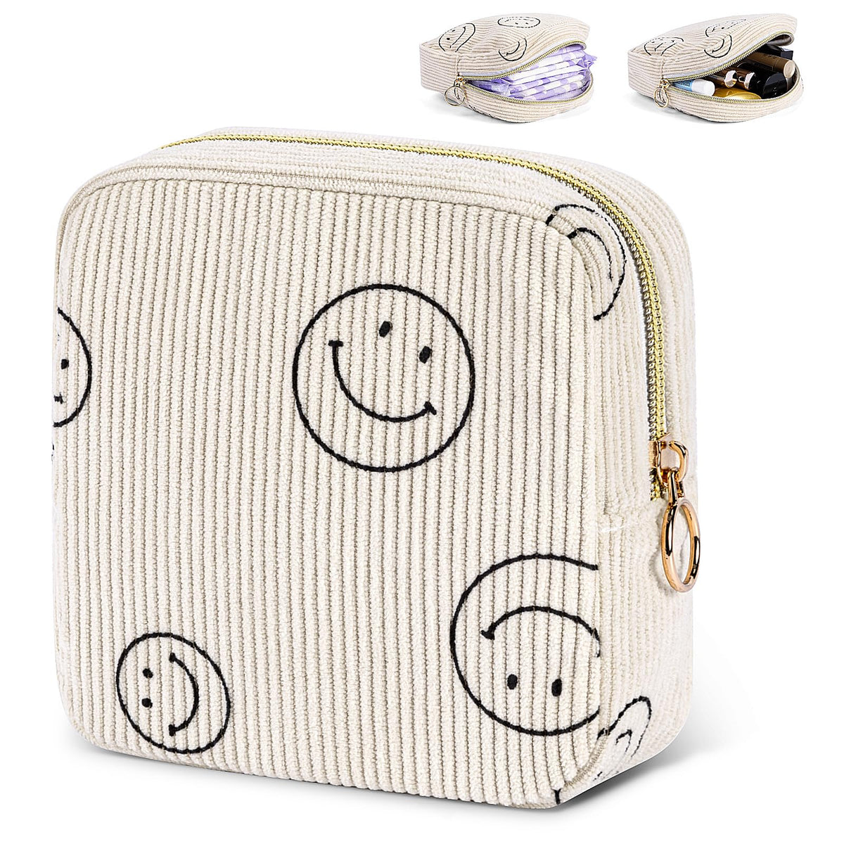 SIDESUGAR period bag corduroy beige, soft texture for discreet daily use.
