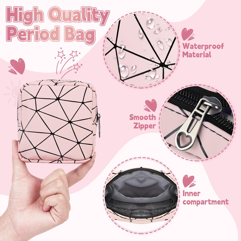 SIDESUGAR Period Bag with spacious pad pouch neatly stores pads, tampons, and cups.