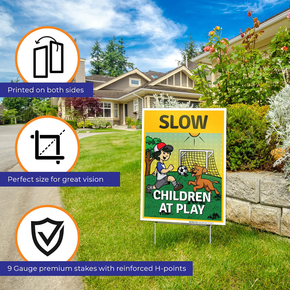 Sigo Signs two-pack with dog graphic, ideal for yard safety signage