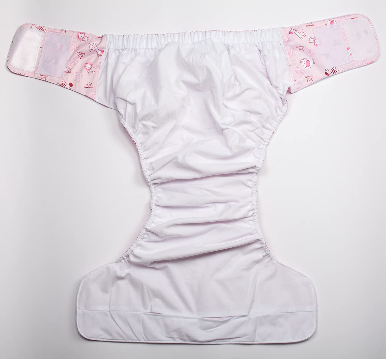 Sigzagor adult diaper pink animals elastic leg gussets for reliable leak defense