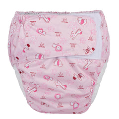 Sigzagor adult diaper pink animals front view for overnight protection and comfort