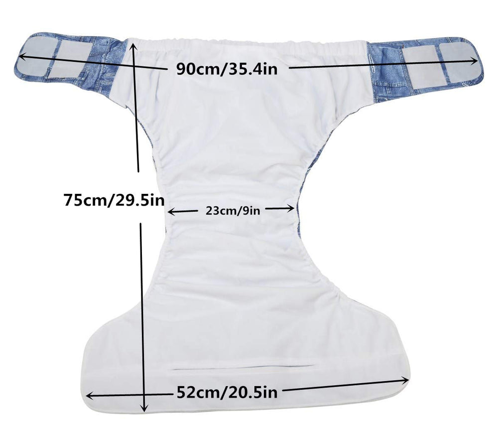 Sigzagor adult diaper pink animals wash-ready fabric care in cool water