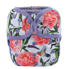 Sigzagor baby diaper cover in hummingbirds floral with waterproof PUL keeps outfits dry
