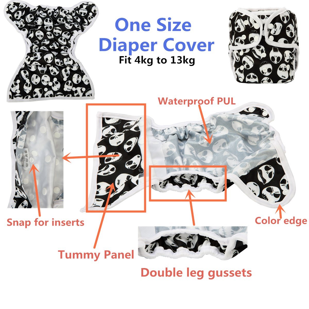 Sigzagor Sushi PUL material; breathable waterproof outer layer protects fabrics.