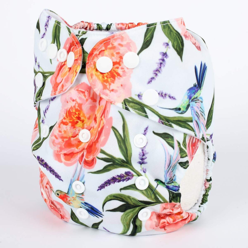 Sigzagor diaper with adjustable sizes via snaps fits 3 kg to 15 kg.