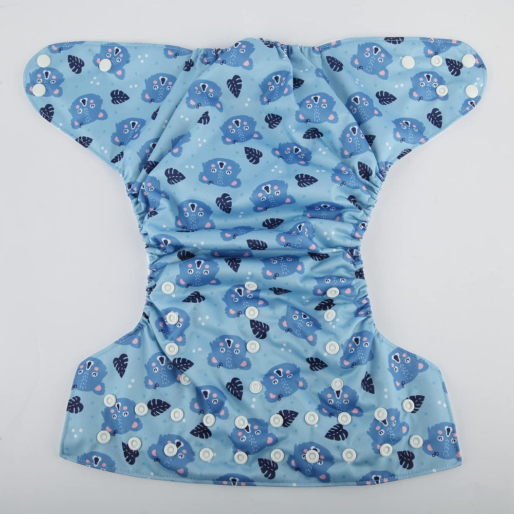 Sigzagor Bears Blue pocket diaper highlighting double gussets to prevent leaks.