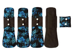 Sigzagor MUMBABY heavy-flow bamboo pad in blue turtles print offers long-lasting protection and comfort.