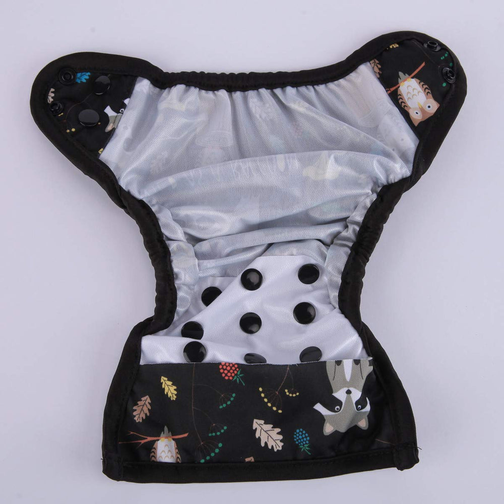 Sigzagor newborn diaper cover in Racoon Owls design for daily wear