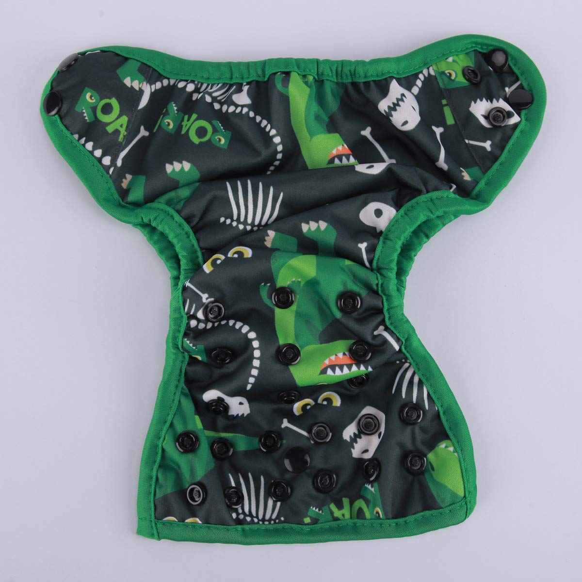 Sigzagor newborn diaper cover with waterproof PUL material close-up.