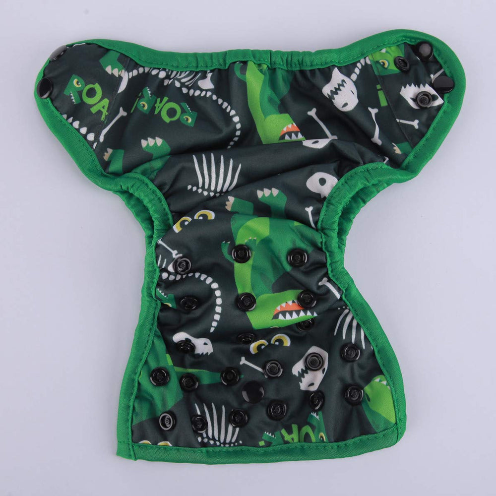Sigzagor newborn diaper cover with waterproof PUL material close-up.