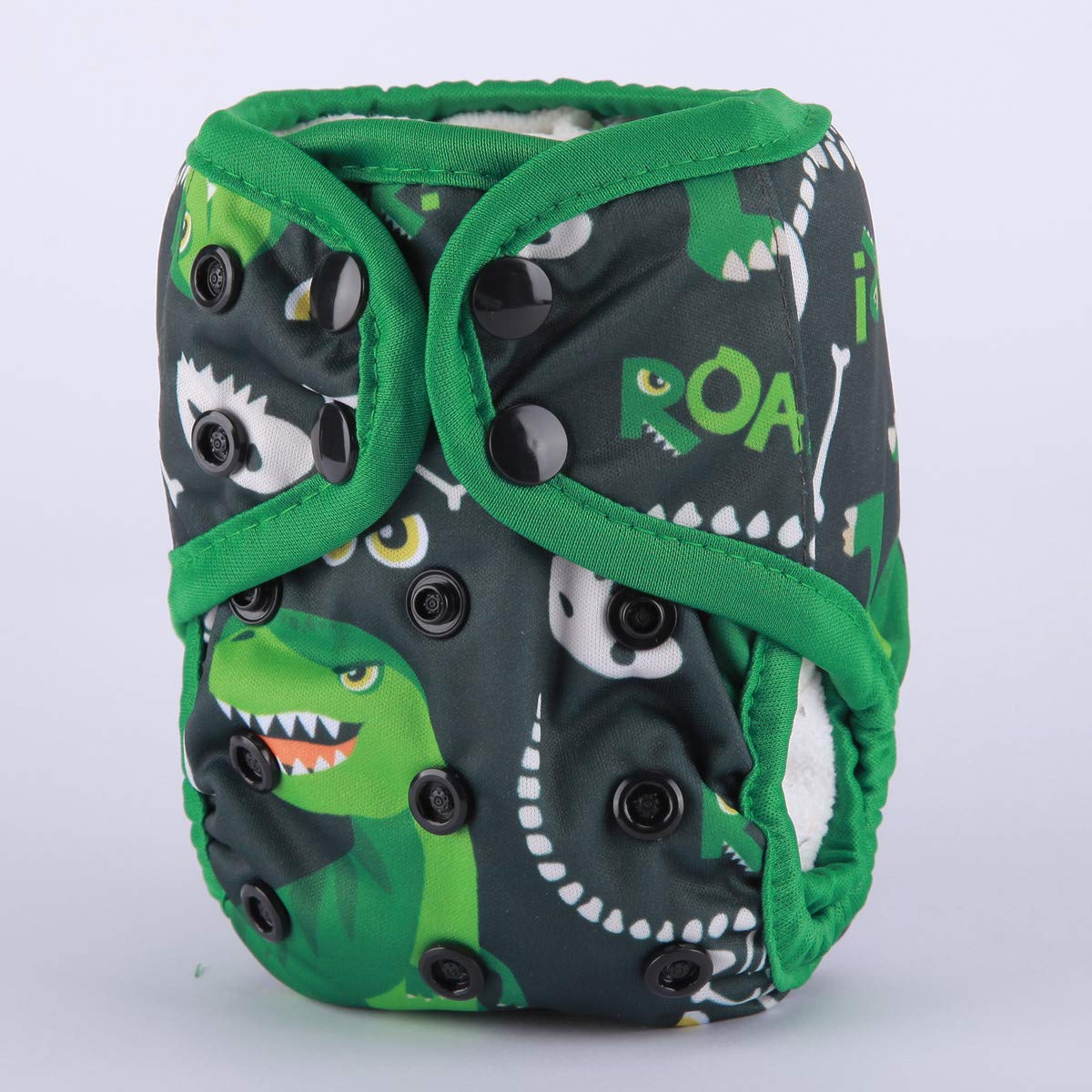 Sigzagor newborn diaper cover side profile showing waterproof PUL layer.