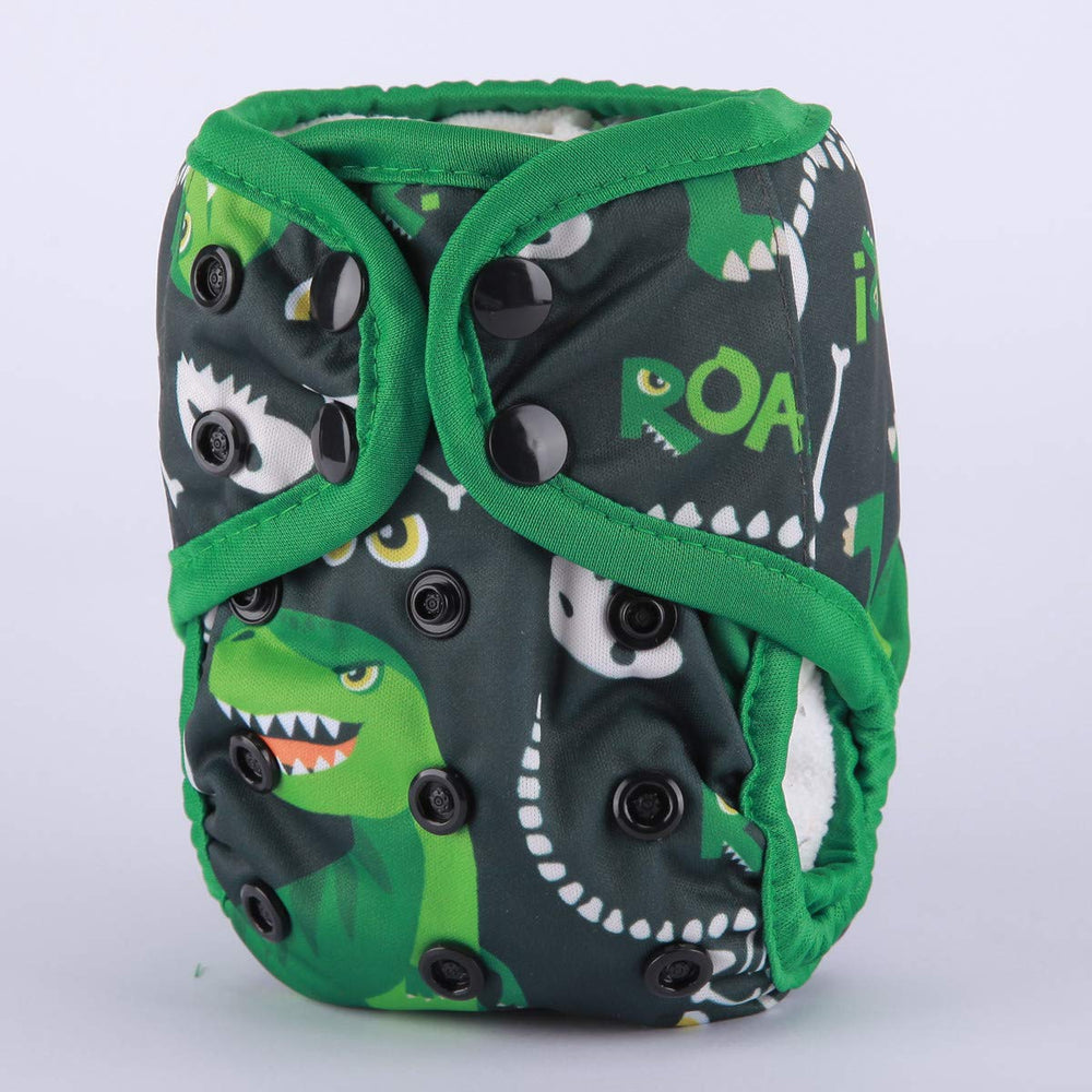 Sigzagor newborn diaper cover side profile showing waterproof PUL layer.