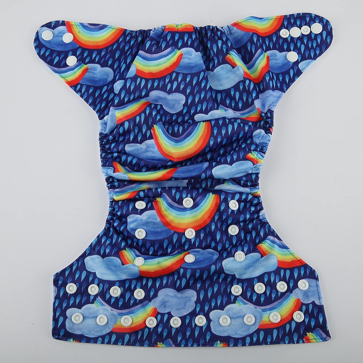 Sigzagor Rainbow Rain outer PUL layer waterproof and breathable for outings.