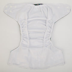Sigzagor Sleeping Animals diaper outer-layer closeup emphasizes waterproof breathable PUL fabric.