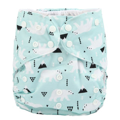 Sigzagor Solar Bear junior diaper exterior with adjustable snaps for a secure fit.