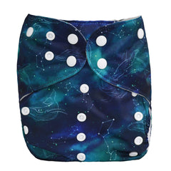 Sigzagor Whale Stars pocket diaper with adjustable snaps for growing toddlers