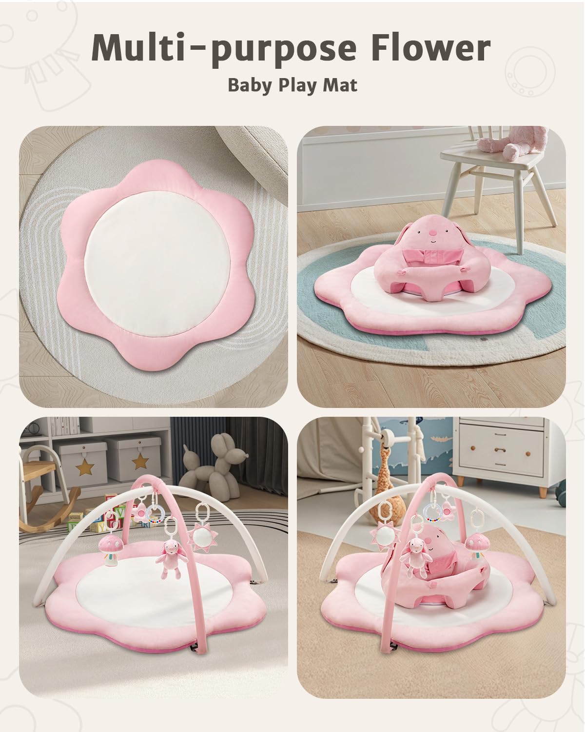 Sihuooo versatile design grows with baby from lay-and-play to seated play.