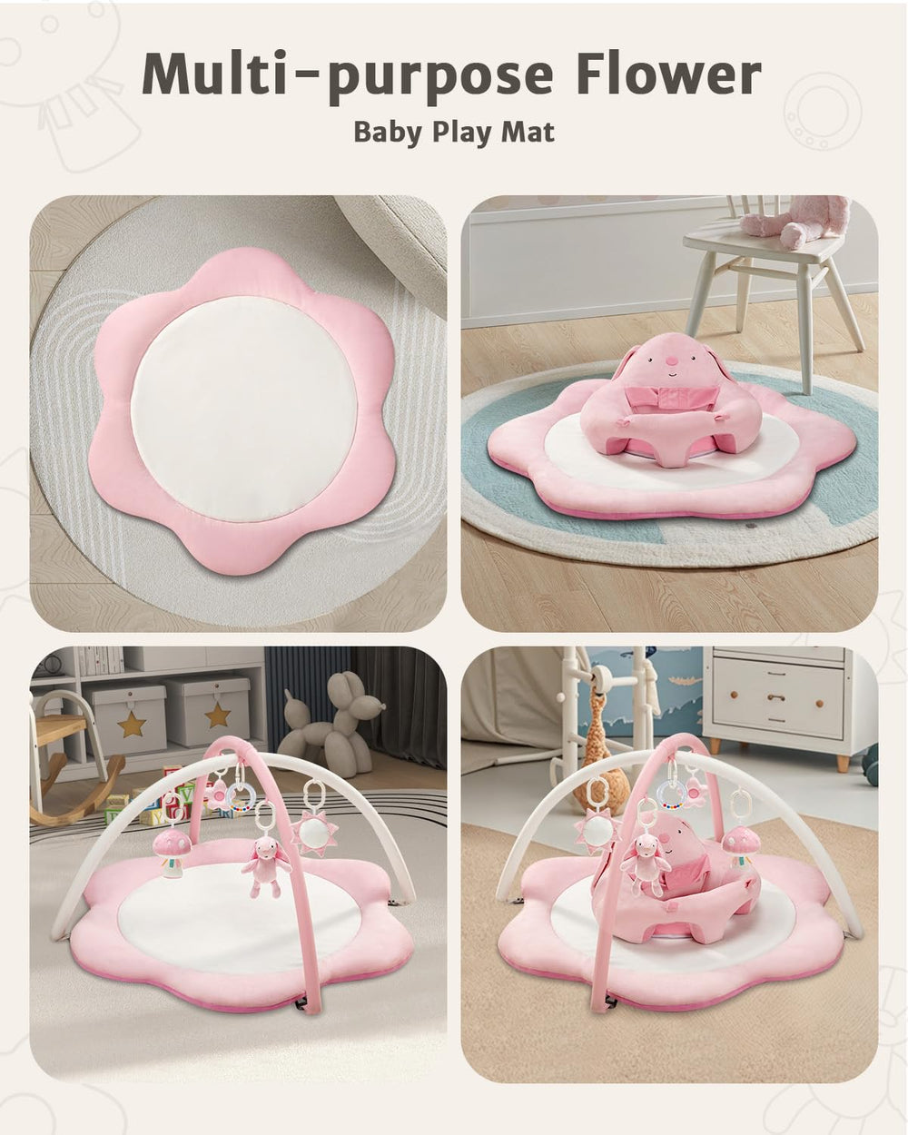 Sihuooo versatile design grows with baby from lay-and-play to seated play.