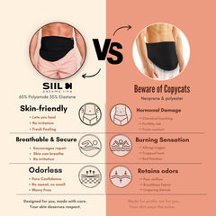 SIIL ostomy belt blue back Velcro prevents rolling for a comfortable, secure fit.