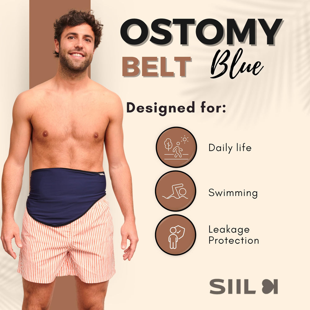 SIIL ostomy belt blue breathable fibers deliver a second-skin feel for moisture management.