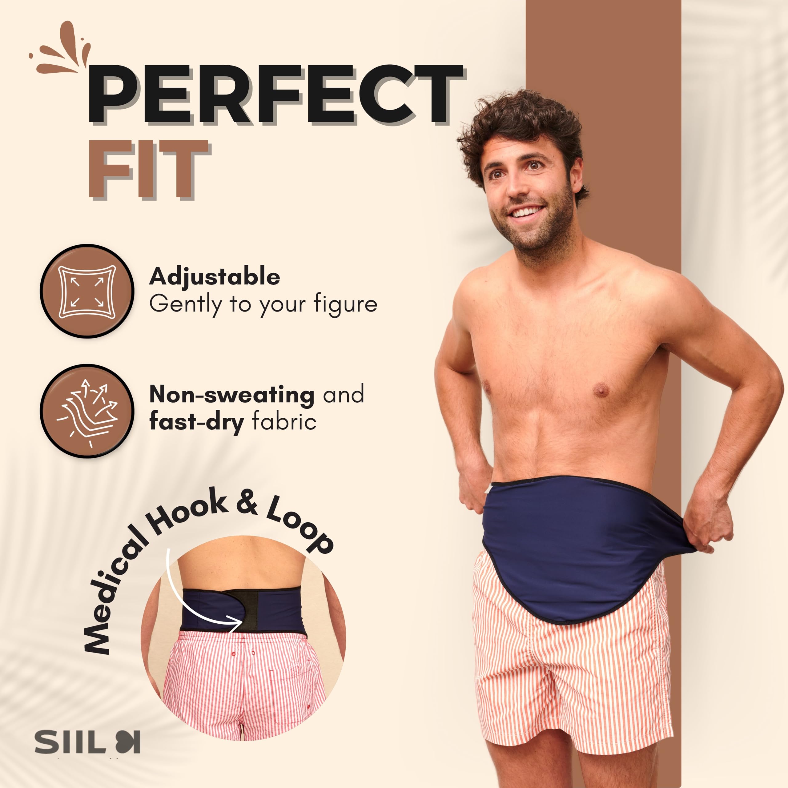 SIIL ostomy belt blue size guide helps you choose the correct L size.
