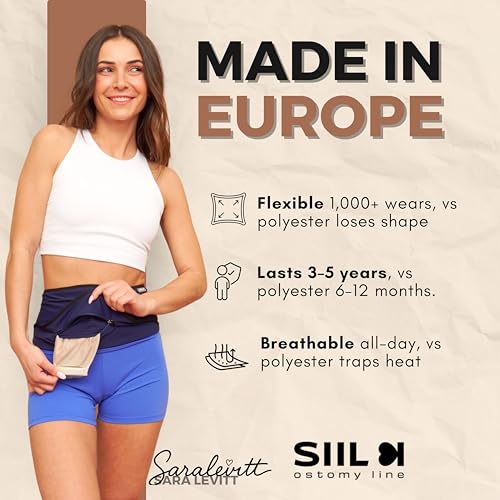 SIIL Belt with built in pocket covering the ostomy pouch securely.
