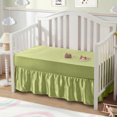 SiinvdaBZX satin crib sheet 52x28 close-up, silky texture for baby comfort.