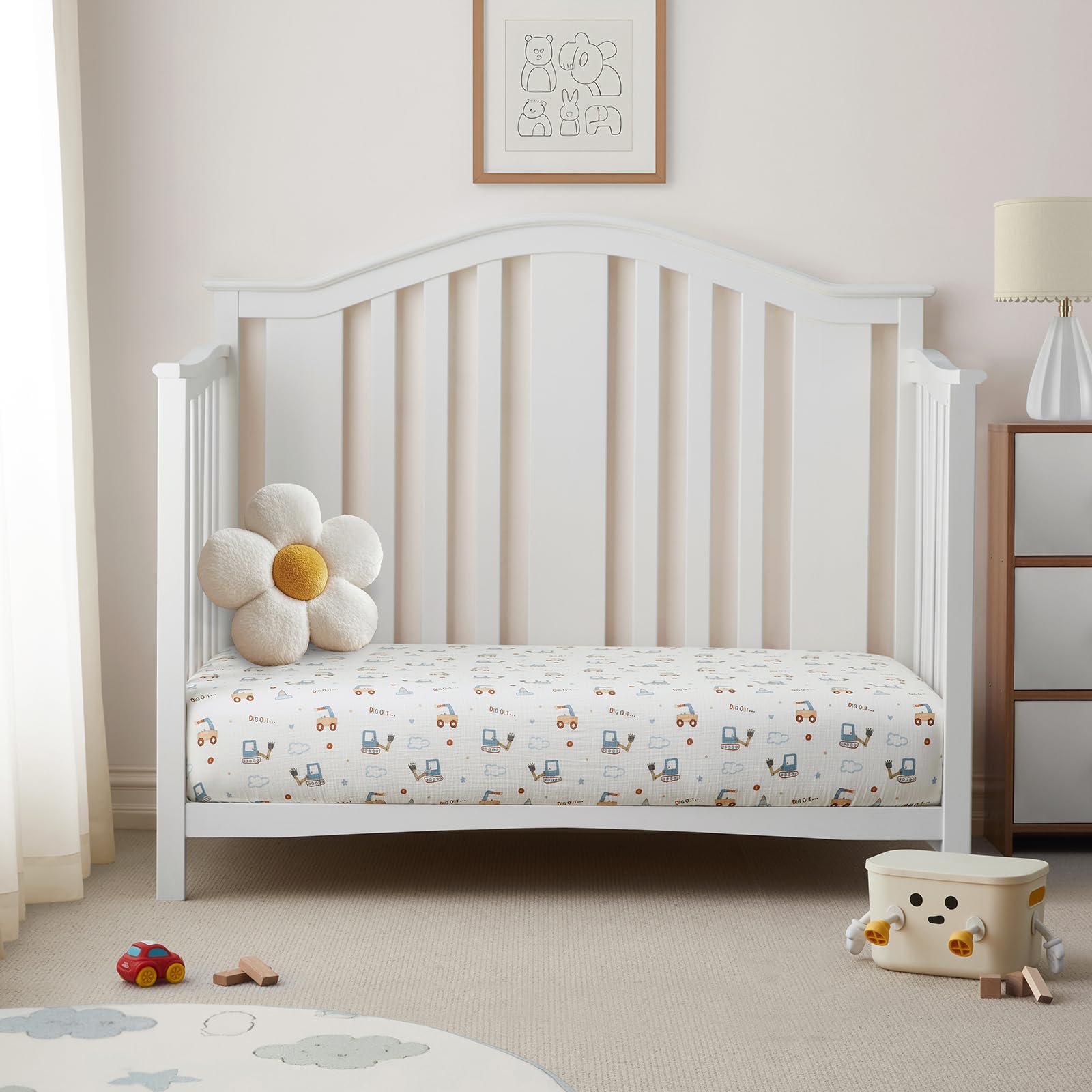 SiinvdaBZX clovers pack n play sheet neutral nursery design