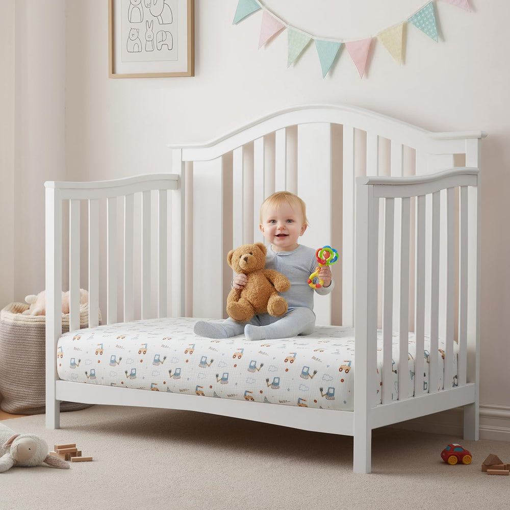 SiinvdaBZX construction trucks pack n play sheet sturdy for playtime
