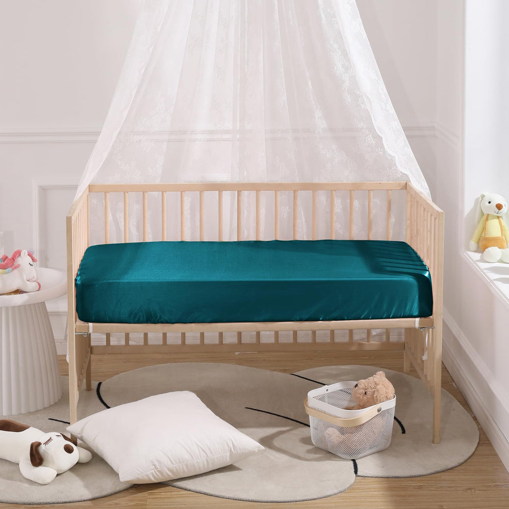 SiinvdaBZX two-pack mini sheets provide versatile, easy-care bedding.