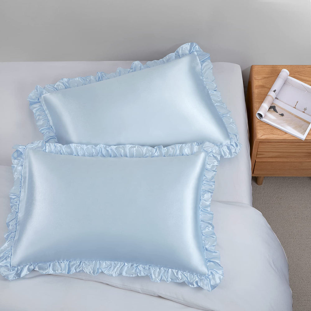 SiinvdaBZX machine washable satin pillow shams for easy care.