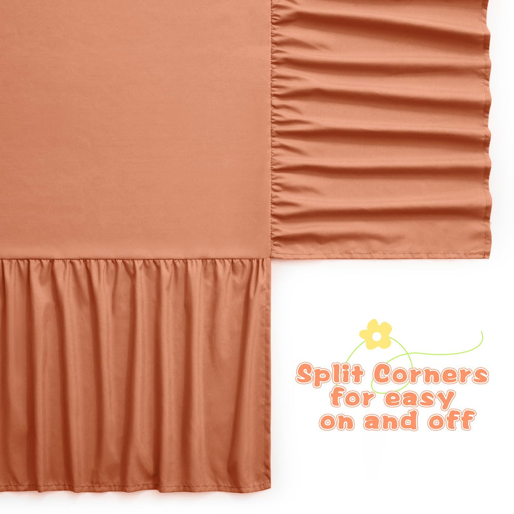 SiinvdaBZX rust orange crib skirt complements any nursery with versatile color.