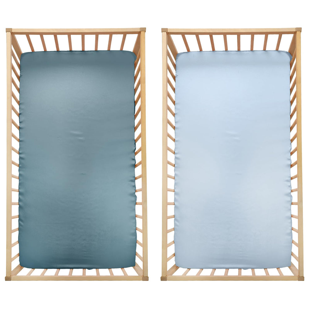 SiinvdaBZX satin crib sheet with elastic edges, 8-inch pocket fits standard crib