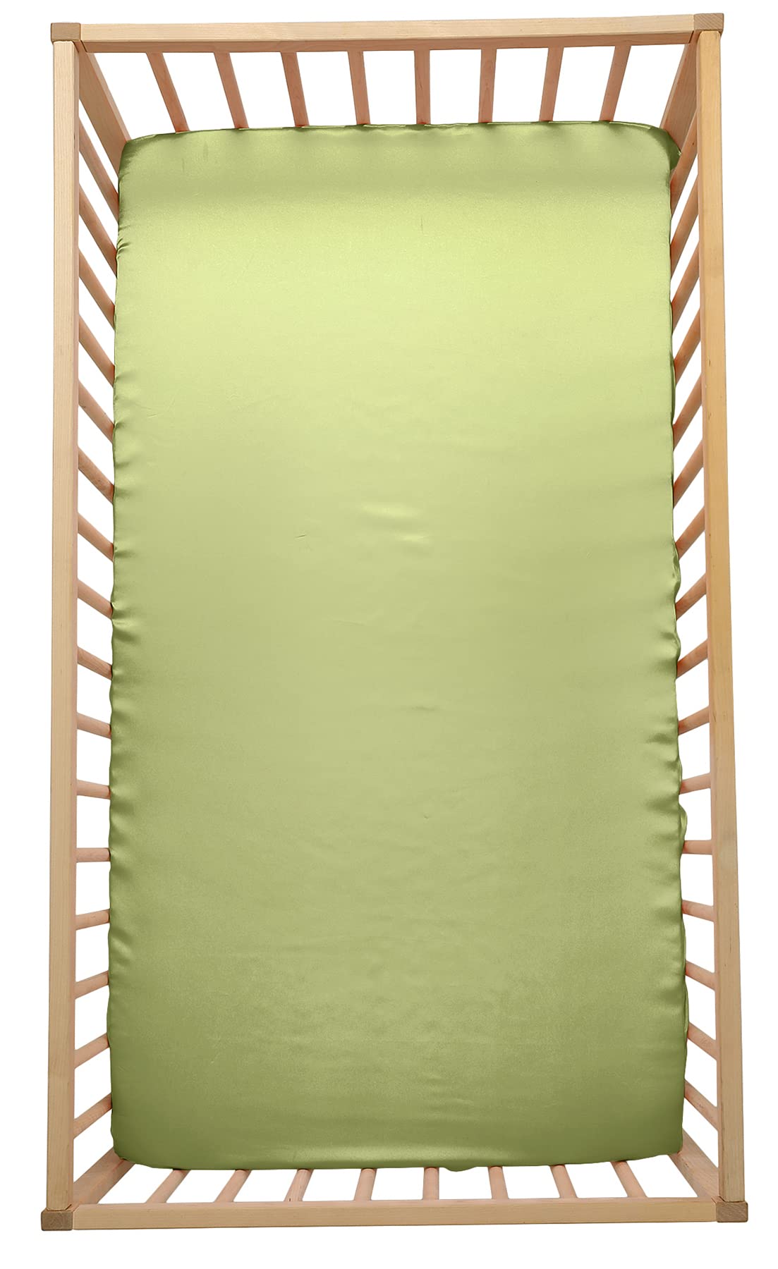 SiinvdaBZX satin crib sheet demonstrates universal fit for cribs and toddlers.