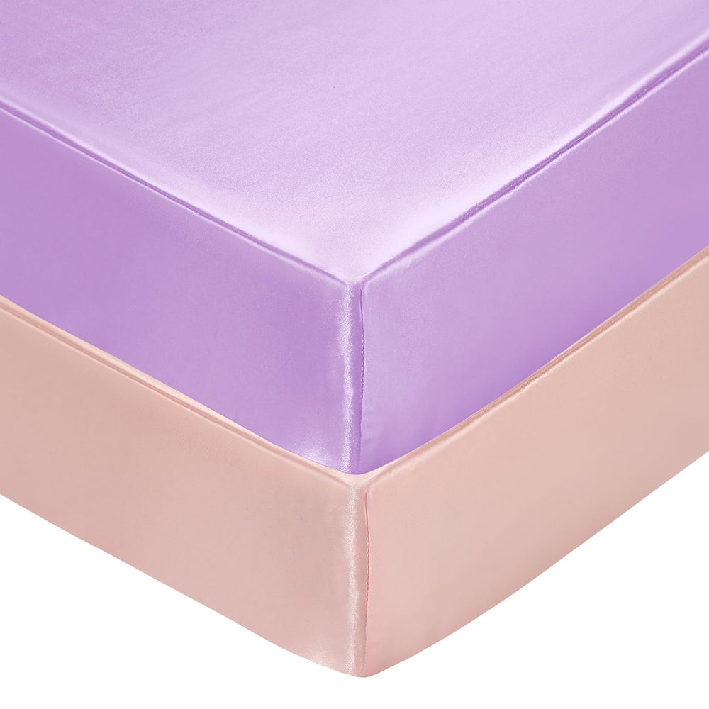 SiinvdaBZX satin crib sheets in pink and lavender for smooth sleep