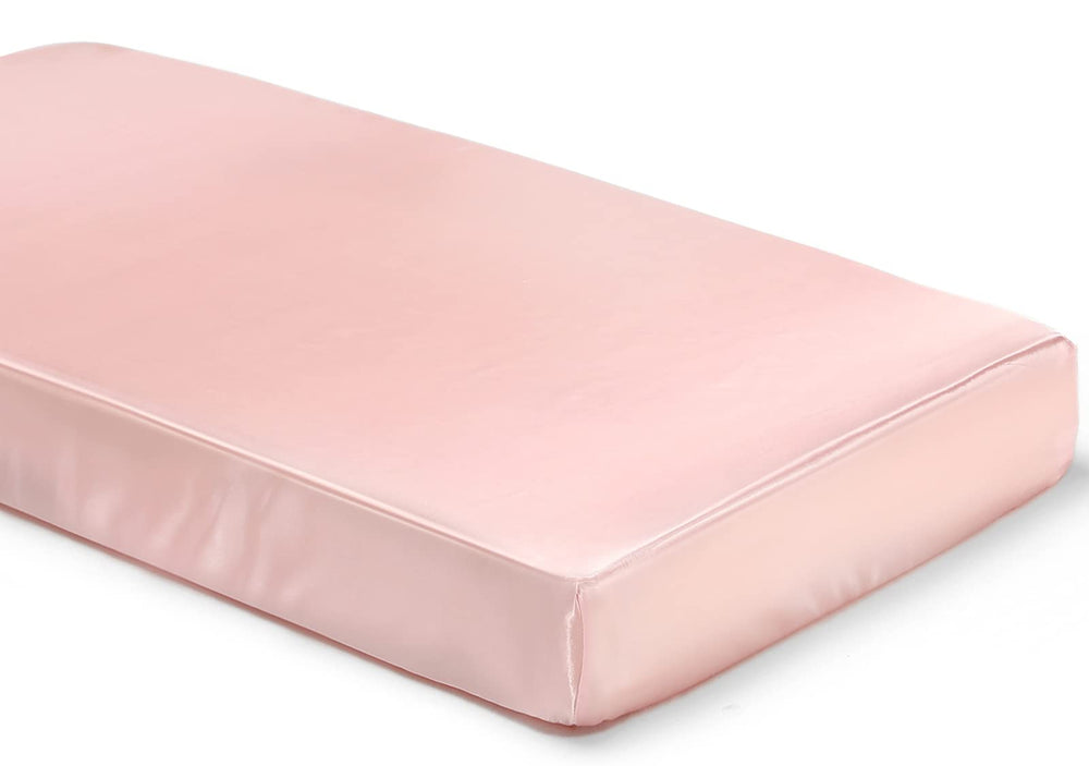 SiinvdaBZX satin crib sheet in pink with 8-inch pocket, snug fit.