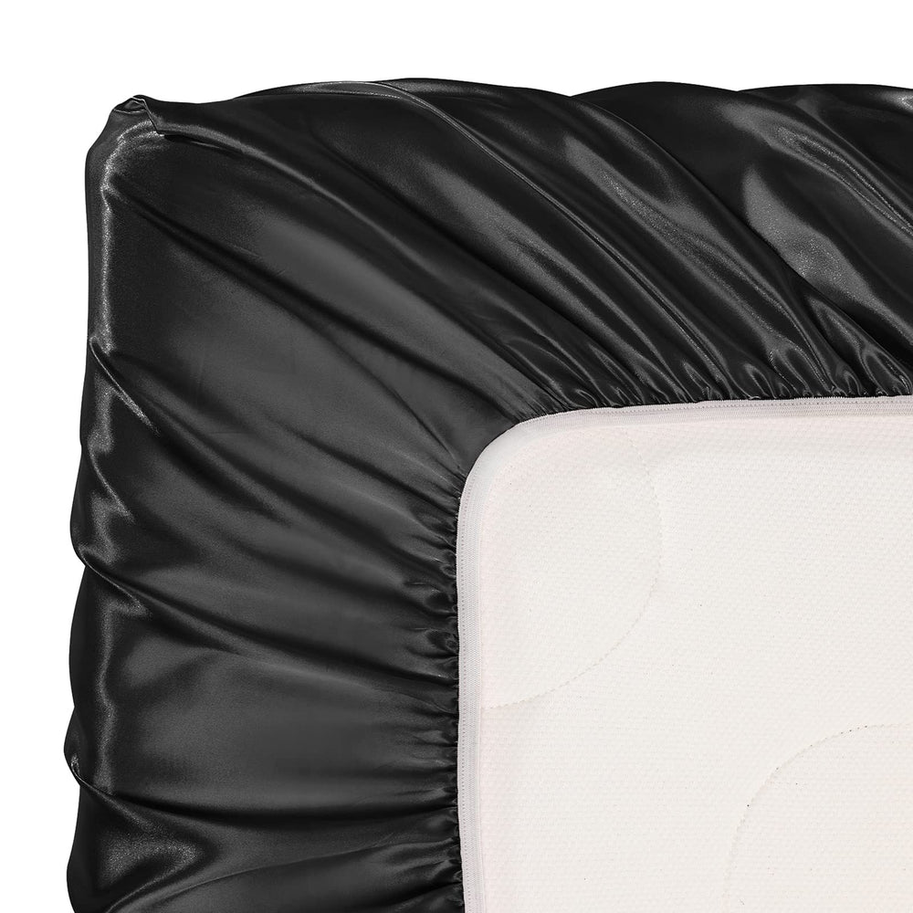 SiinvdaBZX satin mini crib sheet on baby bed, smooth for sensitive skin