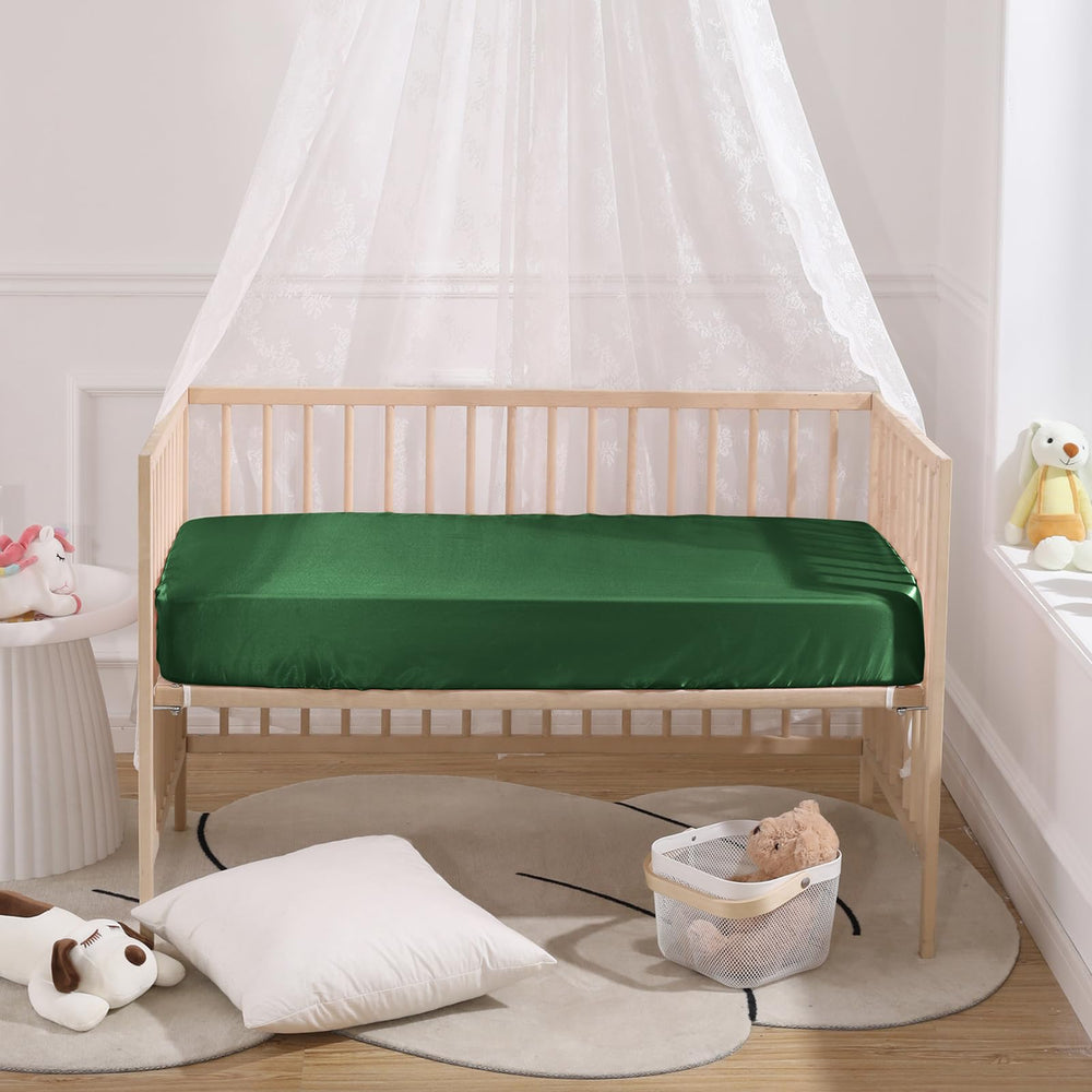 SiinvdaBZX satin mini crib sheet, silky texture, gentle on baby hair