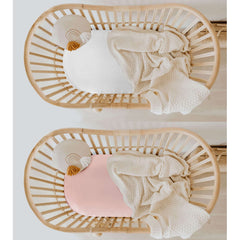SiinvdaBZX satin bassinet sheets fit-on-mattress shows secure elastic pocket.