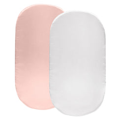 SiinvdaBZX satin bassinet sheets pink and white offer a soft, gentle sleep surface.
